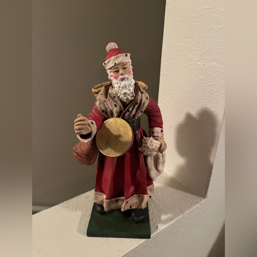 Vintage Father Christmas Cartapesta Santa Claus Paper Figurine. Made in Italy.